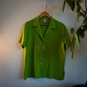 Lime green silk jumpsuit